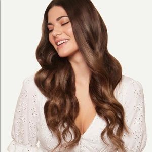 LUXY HAIR 💖 20" Seamless Chocolate Brown Balayage Clip-In Extensions